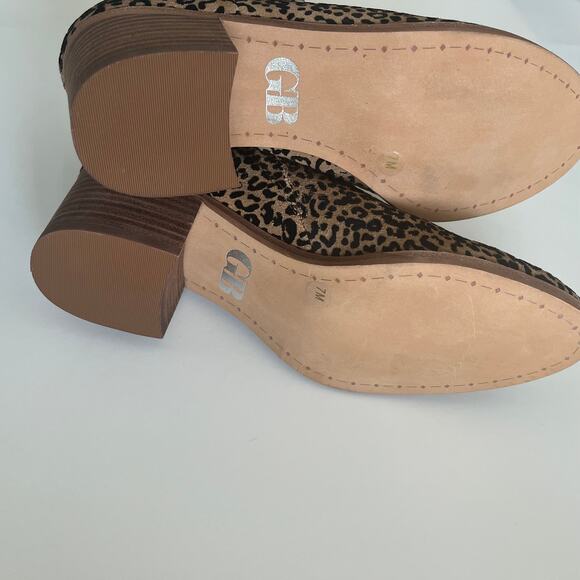 Gianni Bini 'Call Me' Women's 7 Leopard Print Leather Bootie Ball Chain Detail - Picture 4 of 8